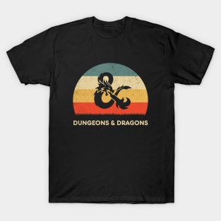 Vintage Sunset Dungeons And Dragons Master T-Shirt